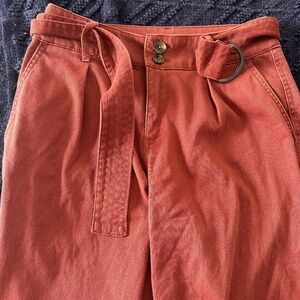 Women’s High-Rise Ankle Trousers Stretch with D Loop Belt